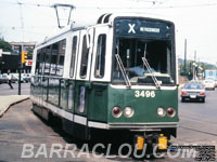 MBTA 3496 - Green Line Standard LRV built by Boeing-Vertol in 1976-78