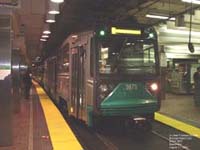 MBTA 3875 - Type 8 Green Line car built by Breda in 1999