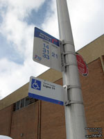 A typical STO bus stop and sign