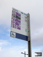 A typical STO bus stop and sign