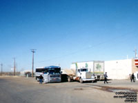 New York City-bound Greyhound Lines MCI MC-12 in Holbrook,AZ