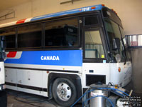 Greyhound Canada 1018 in Whitehorse, Yukon (1998 MCI 102DL3)