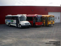 Multi-Transport Drummond 21 (2008 Freightliner Thomas Saf-T-Liner - ex-Autobus REMA), 26 (Red 2009 HDX 2009 Rouge) & 23 (2000 Blue Bird TC-2000 - ex-Autobus Maheux 4347)