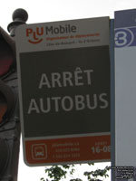 Panneau d'arrt d'autobus PLU Mobile bus stop sign