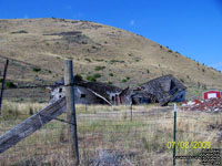 Collapsed barn at Hot Lake Hotel, La Grande