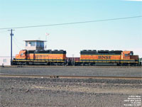 BNSF 1916 - SD39M (ex-BNSF 6206, exx-ATSF 4002, nee ATSF 1562) and BNSF 6830 - SD40-2 (Re# BNSF 1855 -- nee BN 6830)