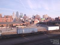 DART intermodal trailer moving on a BNSF train in Kansas City