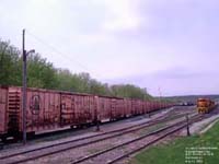 Maine Central boxcars en route from Maine to Iowa via Canada