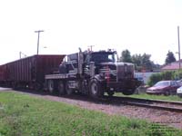 Canadian National Railway - MOW truck pushes cars on CN