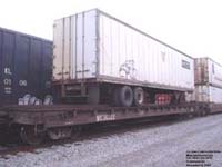 Vermont Railway VTRZ trailer stacked on Canadian National Railway (Wisconsin Central) WC 36322 flat car