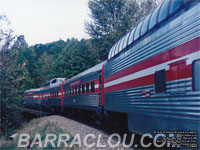 Spirit of Washington Dinner Train - WCRC 108 City of Renton (Full Dome), WCRC 103 Columbia Winery (Diner), WCRC 106 Mount Rainier (Dome), WCRC 105 Olympic (Round End Observation)