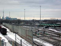 Unidentified GO Transit trains lay over North Bathurst yard