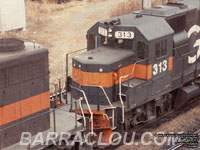 B&M  313 - GP40-2 (Returned to lessor and renumbered to HATX 517)