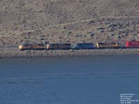 A UP train on the Oregon side of Columbia River