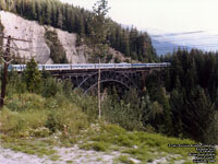 Via Rail train 1 - Canadian, Stoney Creek Bridge, Revelstoke,BC 1986