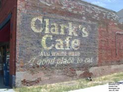 Clark's Cafe sign (near Huntington station)