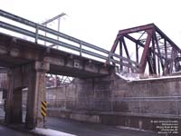 The SLQ Magog river bridge in Sherbrooke. Built by GTR in 1899, an underpass was added in 1932.