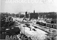 Victoriaville downtown core, 1955 / Vue du centre-ville de Victoriaville en 1955.