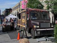 Smoking BBQ food truck